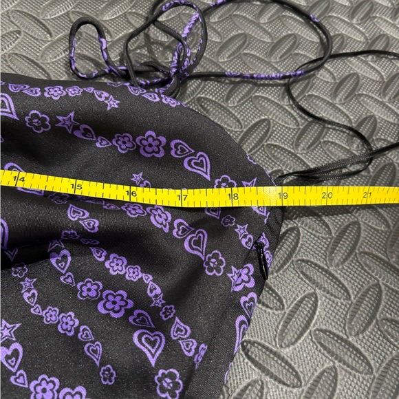 526. NWT! Sandro Black and Purple Ruched V-Neck Maxi Dress - Picture 6 of 8